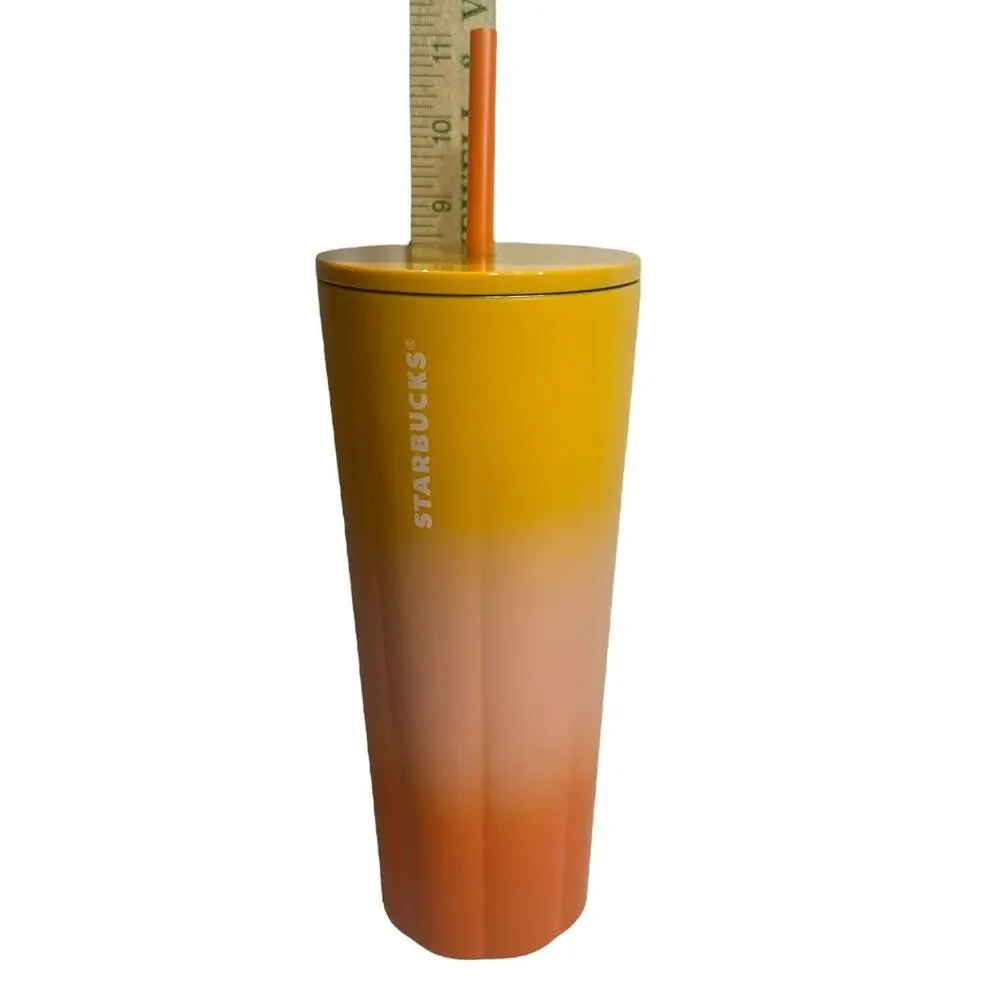 NEW Starbucks Orange Sherbet 2022 Tangerine Mango Ombré Tumbler Venti Cup 24 OZ